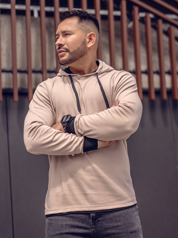 Herren Kapuzenpullover Beige-Schwarz Bolf 145380