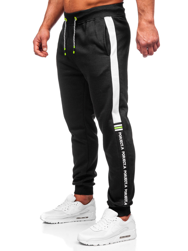 Herren Sporthose mit Motiv Schwarz-Grün Bolf AM125