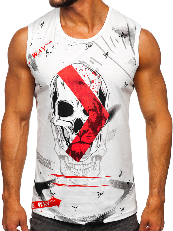 Bolf Herren Shirt Tank Top Weiß 14814