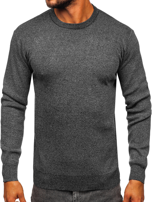 Herren Pullover Basic Anthrazit Bolf S8502