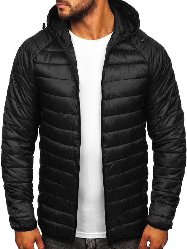 Herren Gepolsterte Übergangsjacke Schwarz Bolf 58M13021