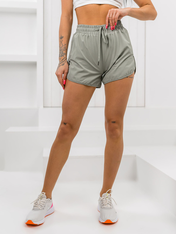 Damen Kurze Sporthose mit Innenslip Leggings Grün Bolf XY24015S