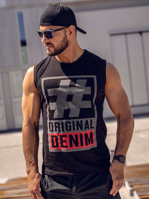 Herren Tank Top mit Motiv Schwarz-Schwarzgrau Bolf Bolf 19802A