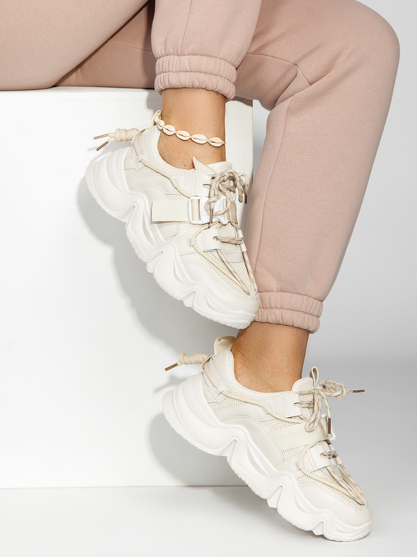 Damen Halbschuhe Sportschuhe Sneakers Beige Bolf LL616