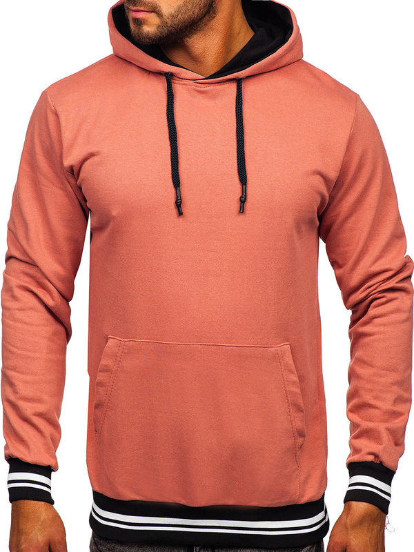 Herren Kapuzenpullover Lachsrot Bolf 145369