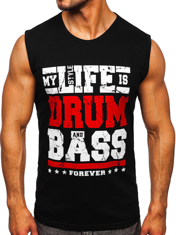 Tank Top mit Motiv Schwarz Bolf 14810