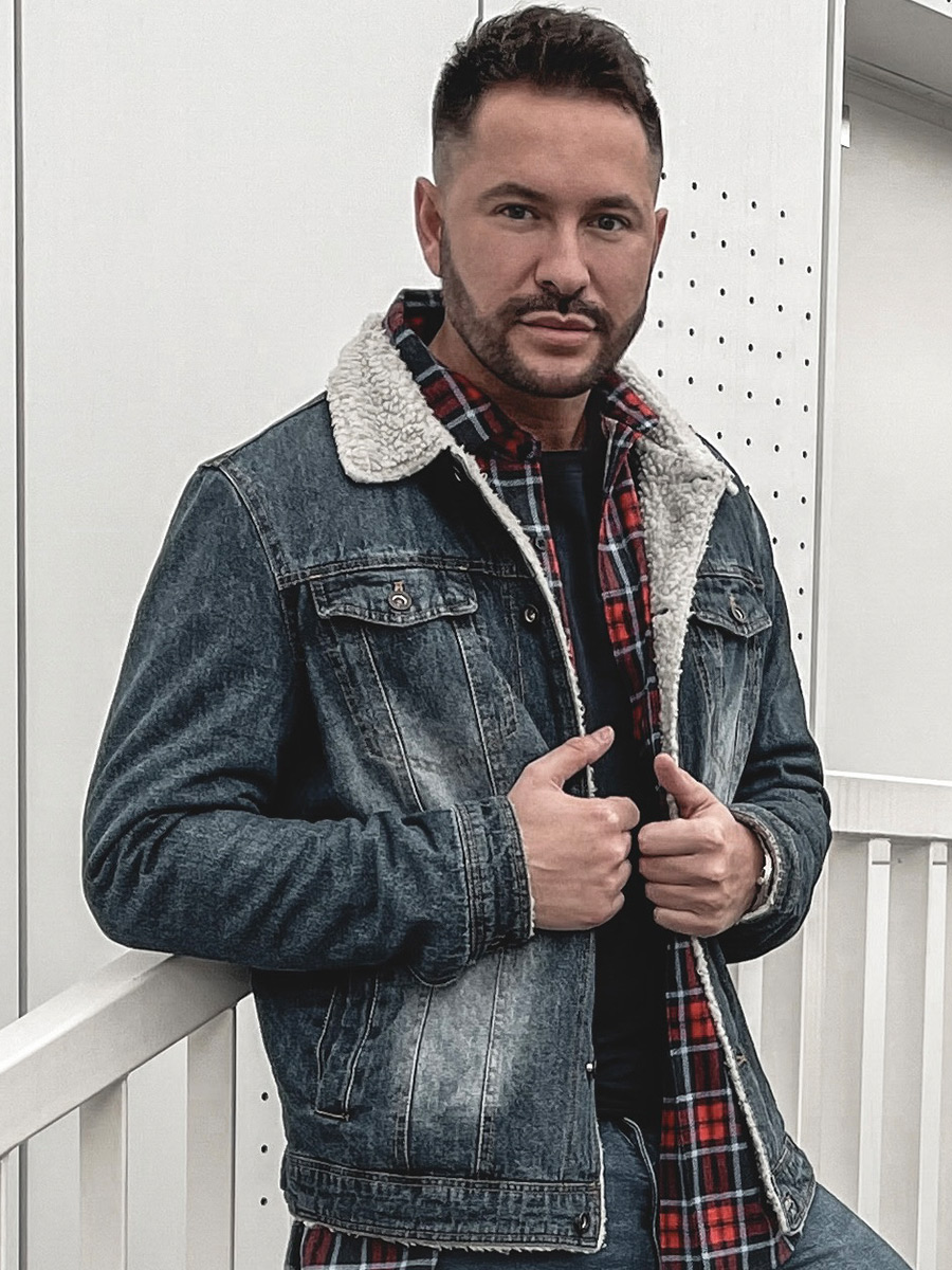 Trucker Jacket Jacke Teddykragen Bolf Teddy Jeansjacke Jeansjacke