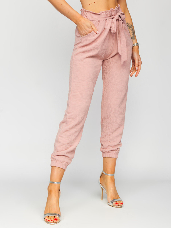 Damen Stoffhose Joggers Rosa Bolf W5076