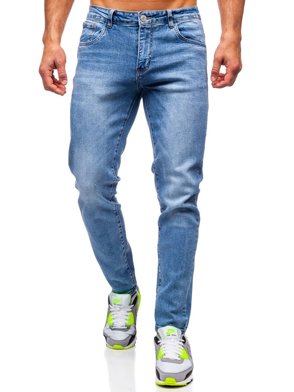 Herren Jeanshose skinny fit Dunkelblau Bolf KX536