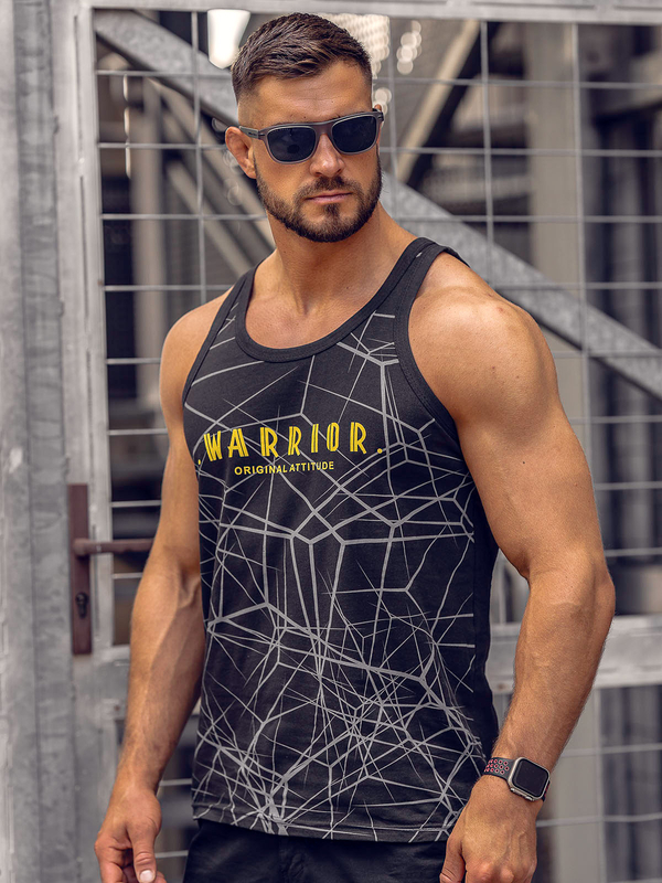 Herren Tank Top mit Motiv Schwarz Bolf 14845A