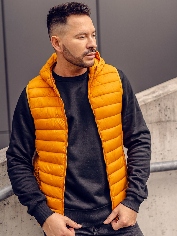 Herren Steppweste mit Kapuze Camel Bolf LY36A