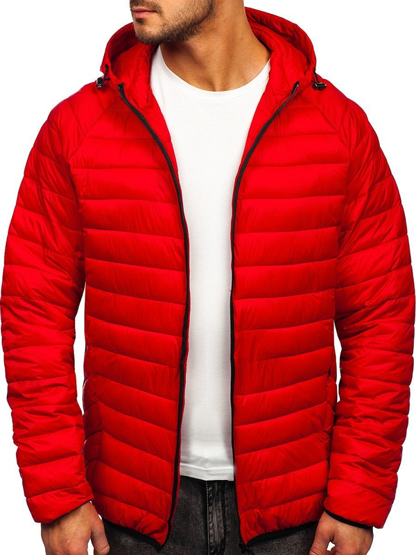 Herren Steppjacke Übergangsjacke Rot Bolf 13021