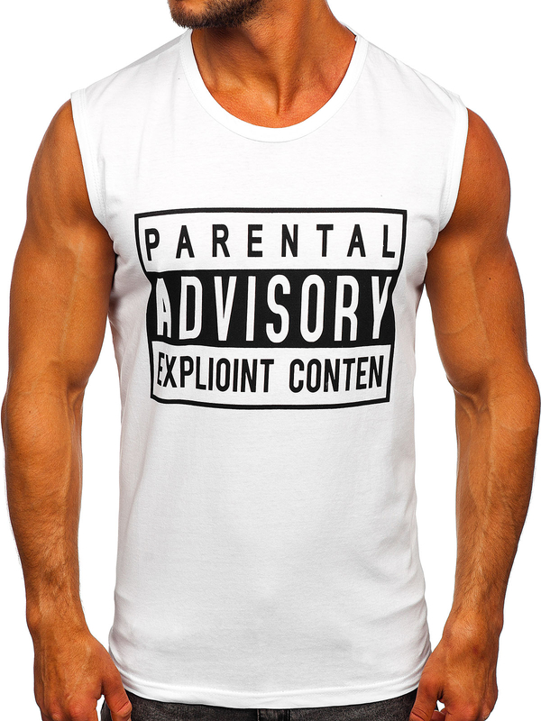 Bolf Tank Top mit Motiv Weiß 14828