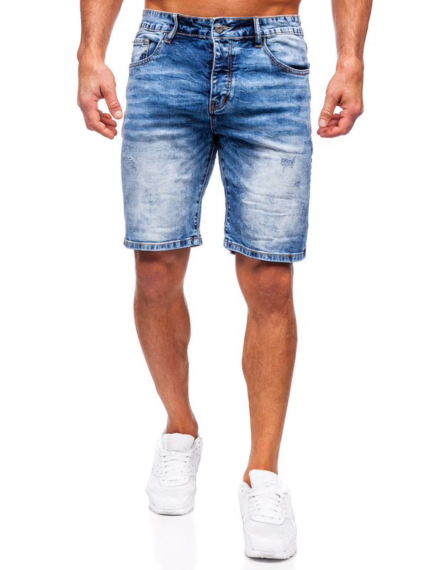 Herren Kurze Hose Jeasnsshorts Dunkelblau Bolf RJ933