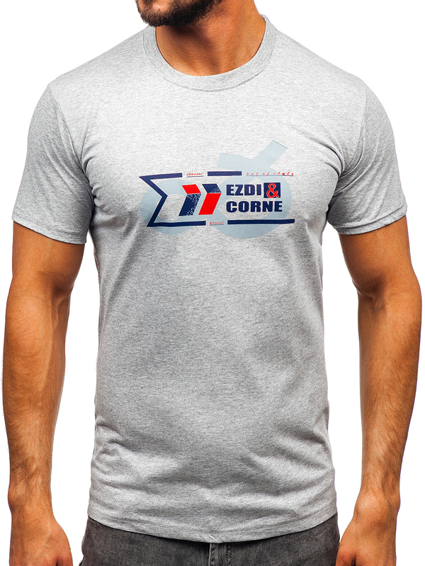 Herren Baumwoll T-Shirt Grau Bolf 14736