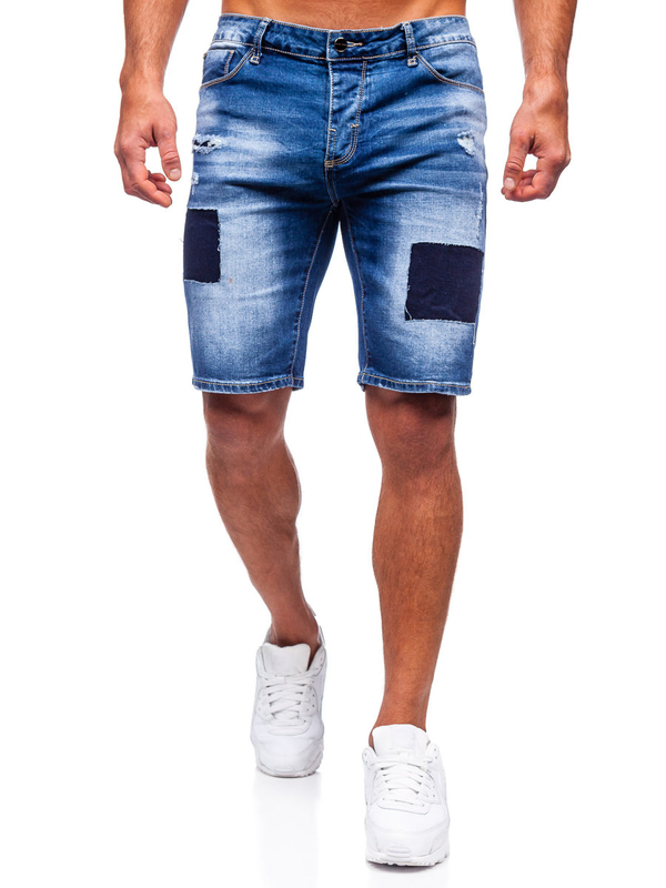 Herren Kurze Jeanshose Jeansshorts Blau Bolf MP0037B
