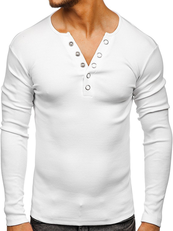 Herren Longseeve Uni Weiß Bolf 145362
