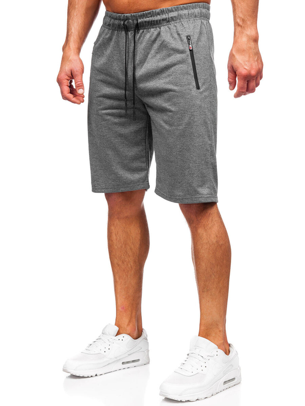Herren Kurze Sporthose Schwarzgrau Bolf JX822