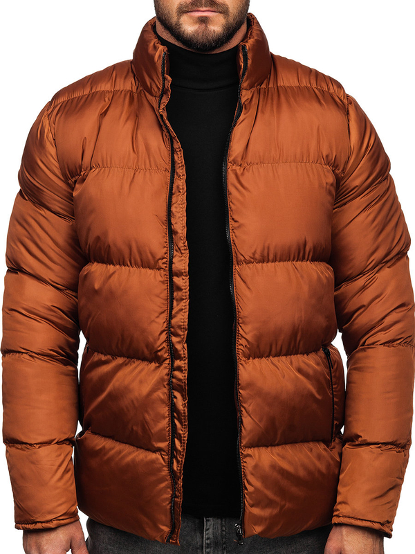 Herren Gepolsterte Winterjacke Braun Bolf 0025