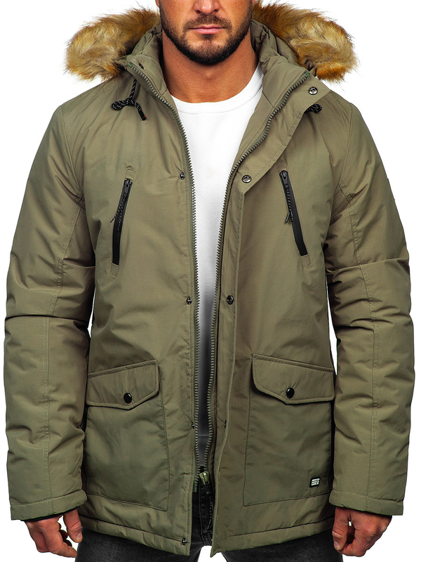 Herren Winterjakce Parka Alaska Khaki Bolf WX032B