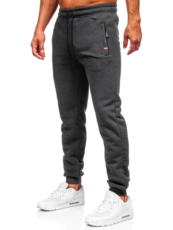Herren Warme Sporthose Schwarzgrau Bolf JX6217