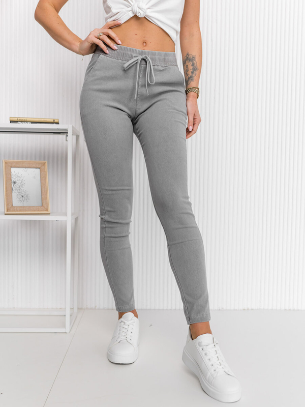 Damen Jeggings aus Denim Jeggings Grau Bolf S108