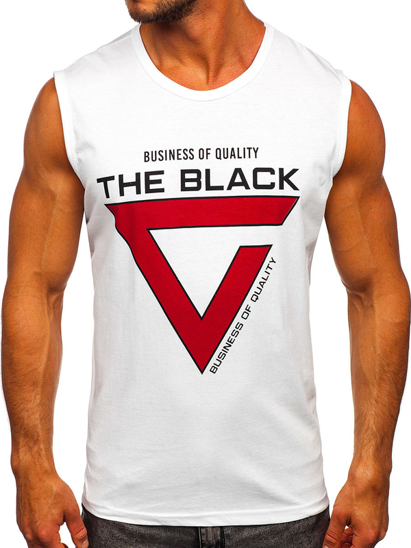 Herren Tank Top mit Motiv Weiß Bolf 14816