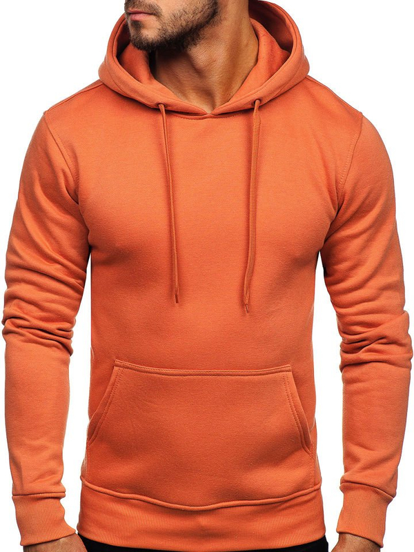 Herren Kapuzenpullover mit Kängurutasche Lachsrot Bolf 2009