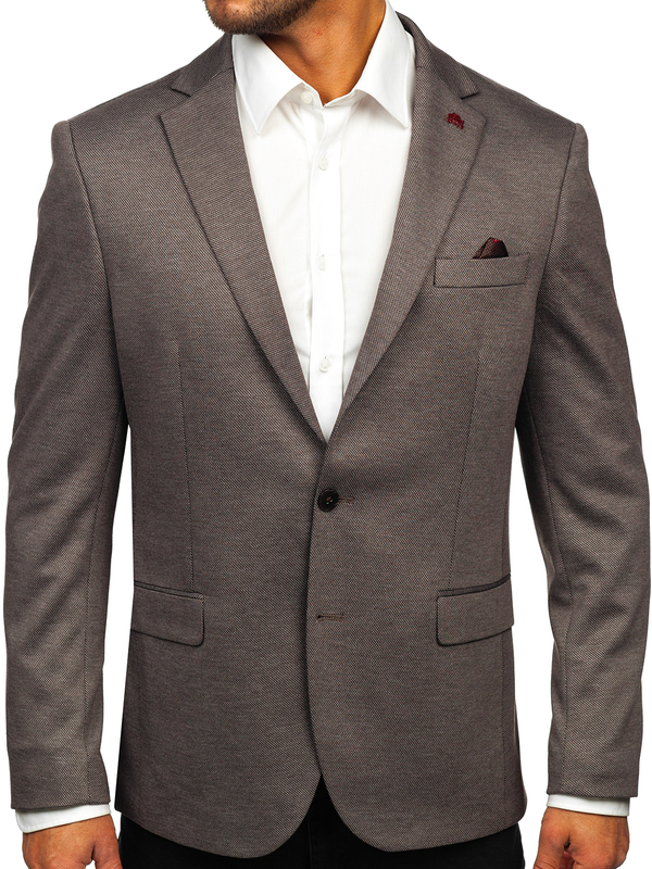 Herren Sakko Elegant Dunkelbraun Bolf 024