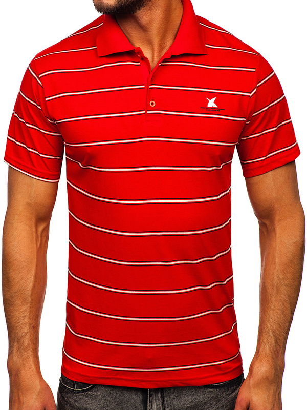Herren Polohemd Kurzarm Rot Bolf 14954