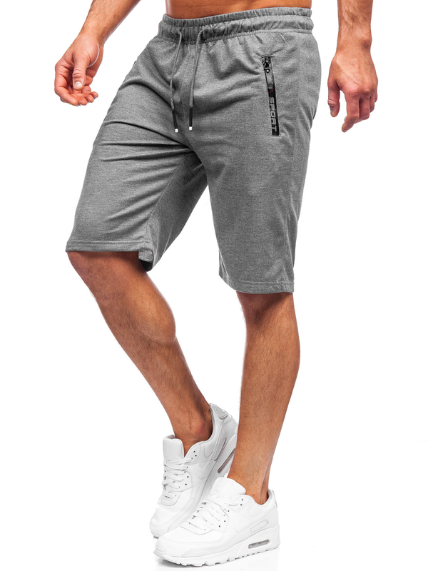 Herren Kurze Sporthose Schwarzgrau Bolf JX505