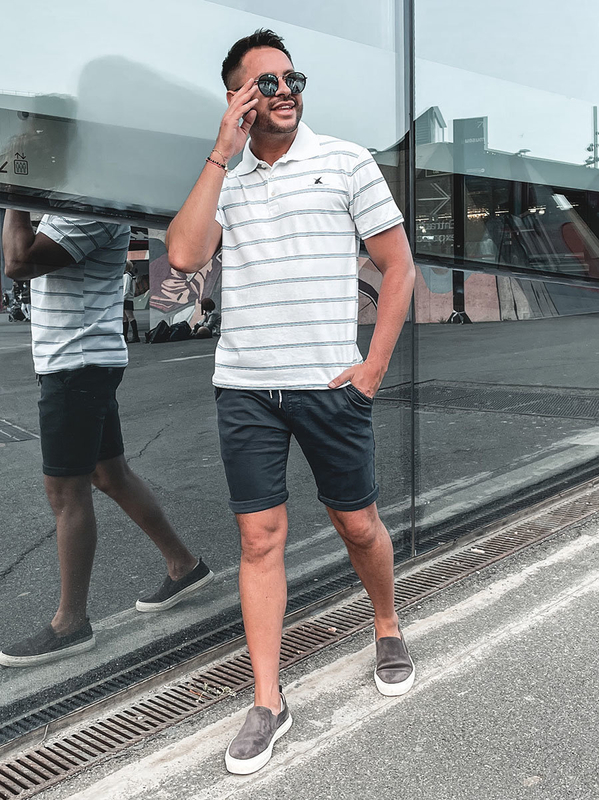 Herren Poloshirt Gestreift Weiß Bolf 14954A