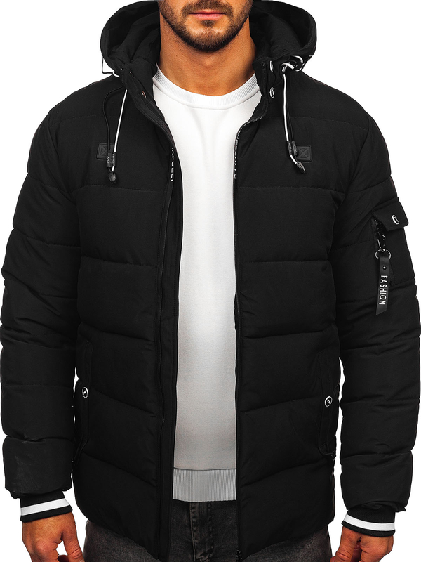 Herren Gepolsterte Winterjacke Schwarz Bolf 57M7502