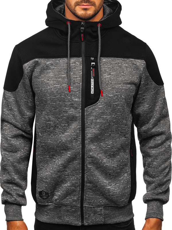 Herren Warmer Kapuzepullover Anthrazit Bolf TC1310