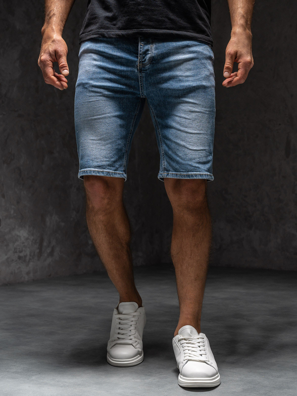 Herren Kurze Jeanshose Shorts Dunkalblau Bolf MP0277BCA1