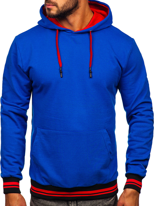 Herren Kapuzenpullover Kobaldblau Bolf 145369