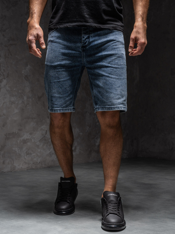 Herren Kurze Jeanshose Shorts Dunkalblau Bolf MP0274BCA1