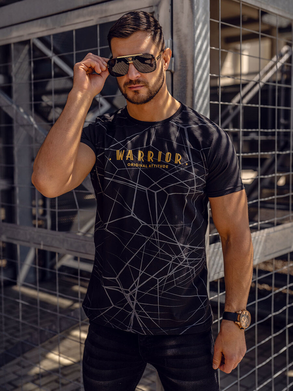 Herren T-Shirt mit Motiv Schwarz Bolf SS10935A