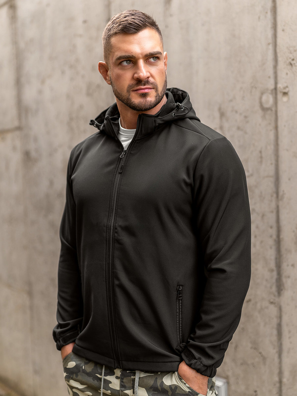 Herren Übergangsjacke Softshell Schwarz Bolf HH017A