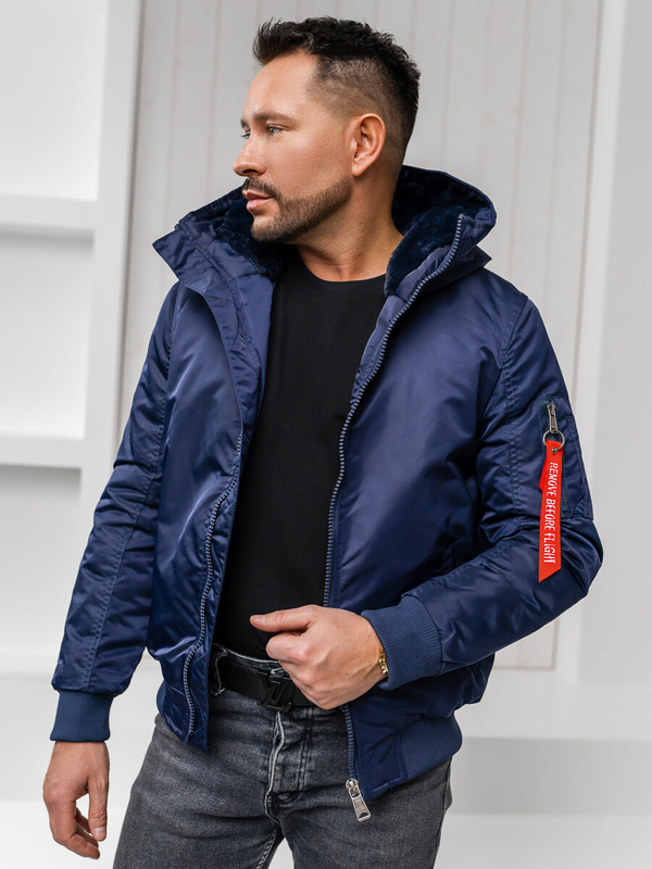 Herren Winterjacke Dunkelblau Bolf 2120A1