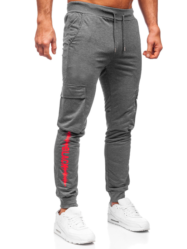 Herren Hose Cargohose Jogger Pants Schwarzgrau Bolf HW2357