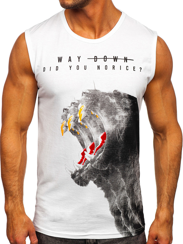 Tank Top mit Motiv Weiß Bolf 14808