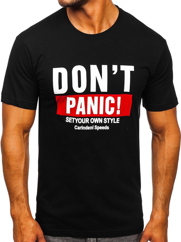 Herren T-Shirt mit Motiv Schwarz Bolf 10858