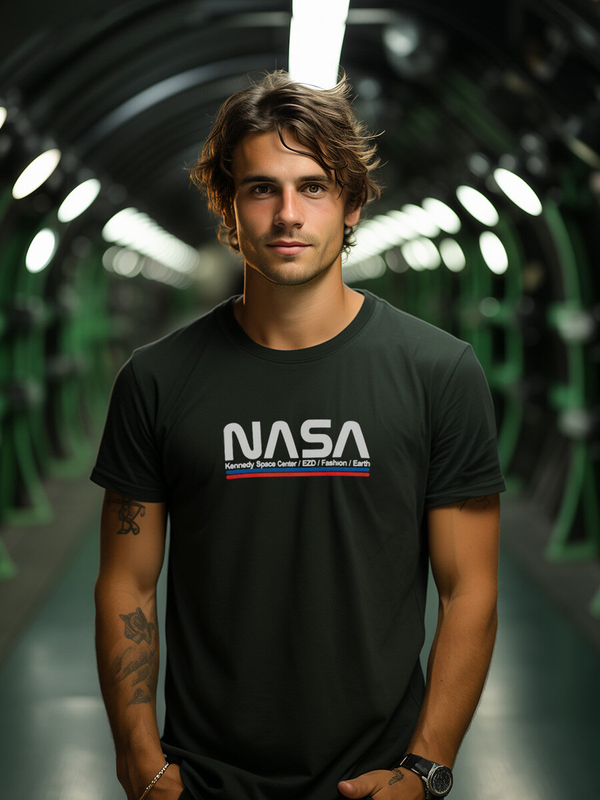 Herren Baumwoll T-Shirt mit Motiv Schwarz Bolf 14749A2