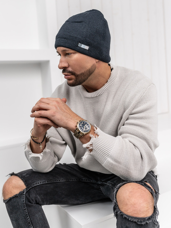 Herren Wintermütze Dunkelblau Bolf 386008