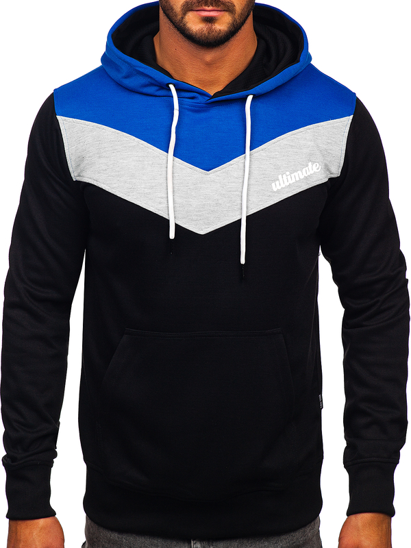 Herren Kapuzenpullover mit Motiv Mittelblau Bolf W3878