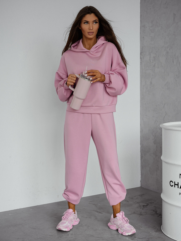 Damen Zweiteiler-Set mit Kapuze Puderpink Bolf 525