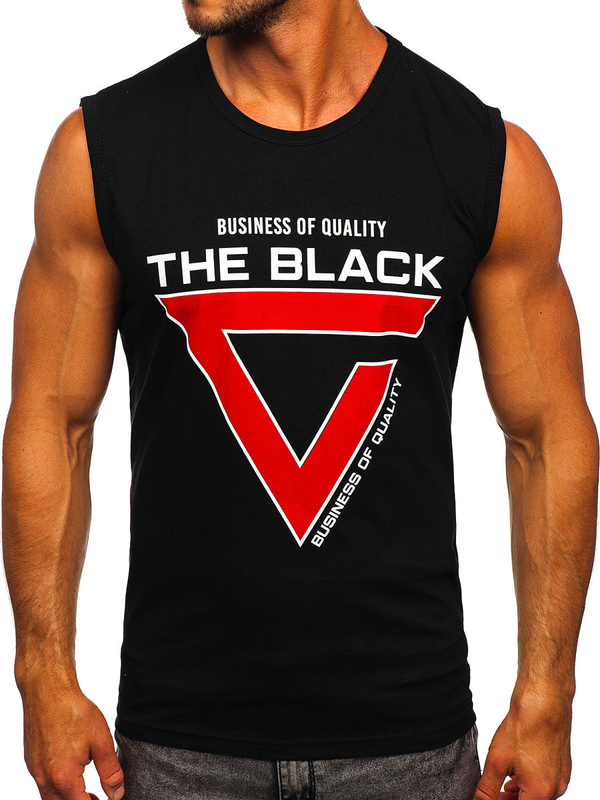 Herren Tank Top mit Motiv Bolf Schwarz14816