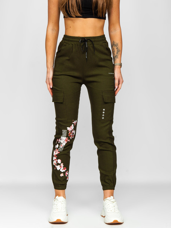 Damen Hose Jogger Pants Cargohose Khaki Bolf AF5120ND