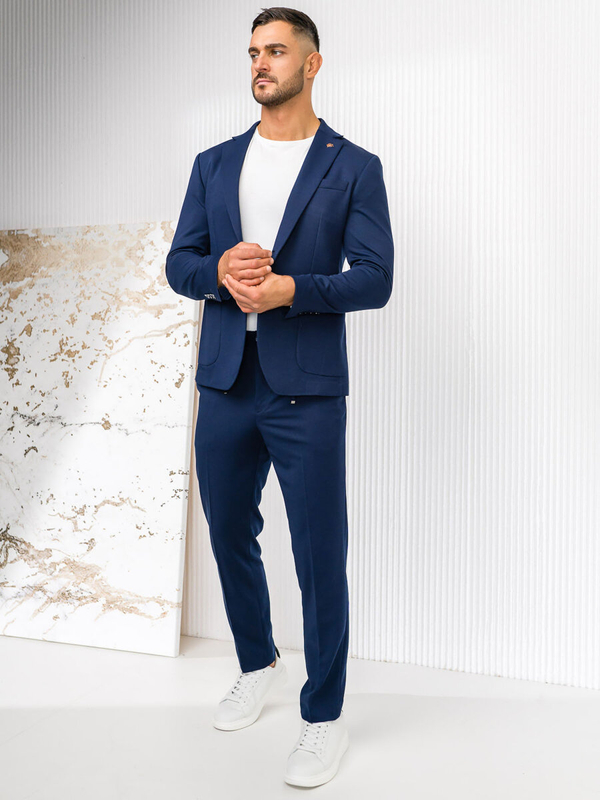 Herren Anzug casual Dunkalblau Bolf 13